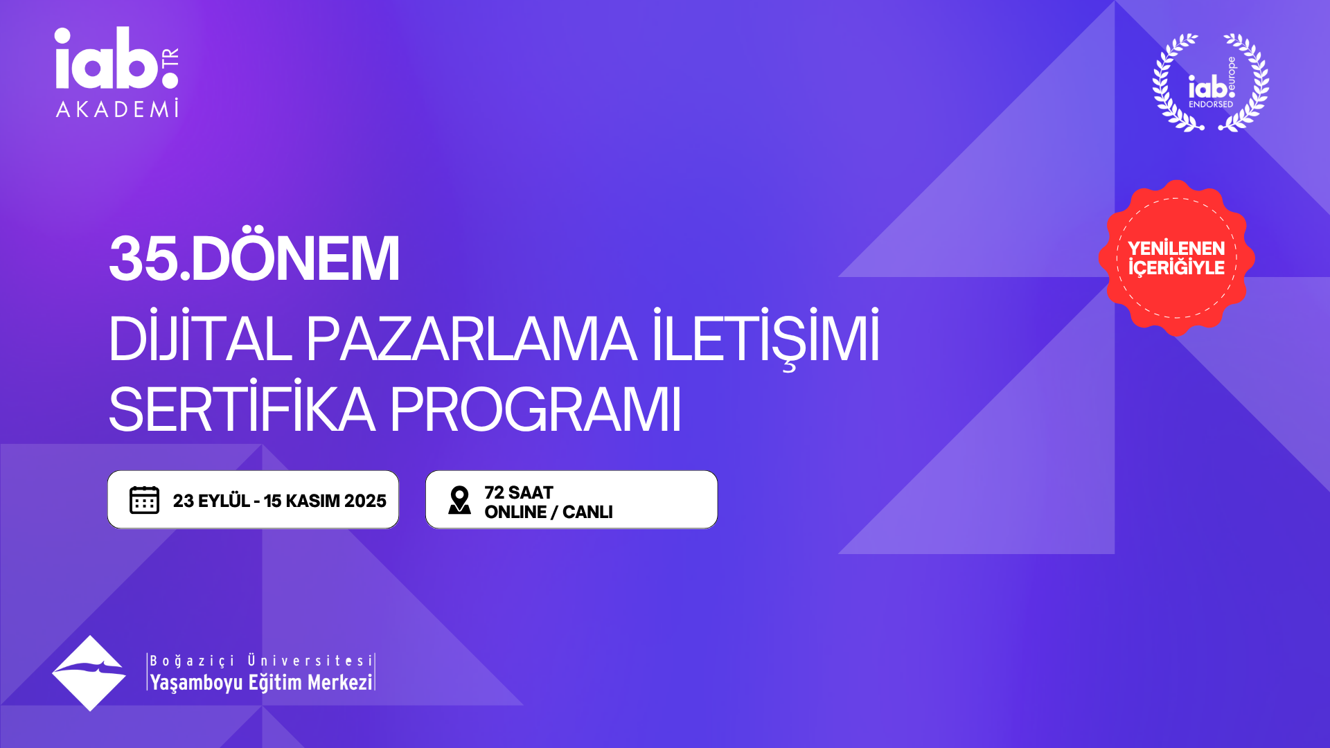 IAB TR | Dijital Pazarlama İletişimi Sertifika Programı 35 Dönem